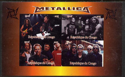 Congo 2015 Metallica #2 imperf sheetlet containing 4 values unmounted mint. Note this item is privately produced and is offered purely on its thematic appeal
