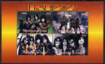 Congo 2015 Kiss #1 perf sheetlet containing 4 values unmounted mint. Note this item is privately produced and is offered purely on its thematic appeal