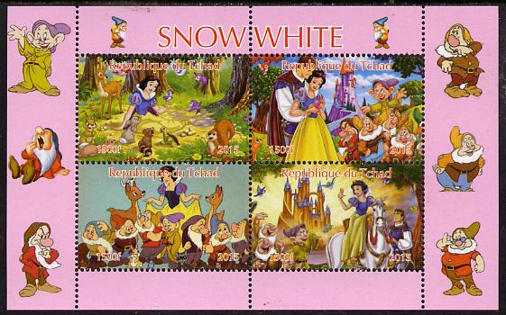 Chad 2015 Snow White #2 perf sheetlet containing 4 values unmounted mint. Note this item is privately produced and is offered purely on its thematic appeal, it has no postal validity
