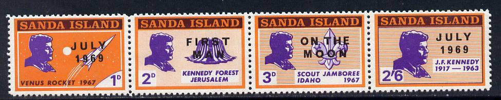 Sanda Island 1969 Kennedy set of 4 opt'd Moon Landing unmounted mint