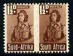 South Africa 1942-44 KG6 War Effort (reduced size) 1.5d Airman pair unmounted mint,SG 99