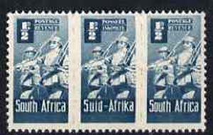 South Africa 1942-44 KG6 War Effort (reduced size) 0.5d Infantry triplet unmounted mint, SG 97