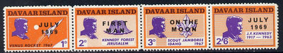 Davaar Island 1969 Kennedy set of 4 opt'd Moon Landing unmounted mint