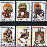 Lesotho 1981 Christmas Paintings by Norman Rockwell set of 6 unmounted mint, SG 455-60