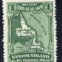 Newfoundland 1929 1c Map (Perkins Bacon) unmounted mint SG 179