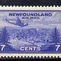 Newfoundland 1943 7c Plane over St Johns (SG 291) unmounted mint