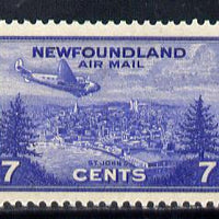 Newfoundland 1943 7c Plane over St Johns (SG 291) unmounted mint