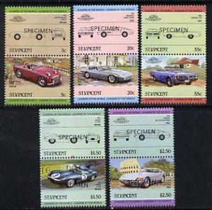 St Vincent 1984 Cars #2 (Leaders of the World) set of 10 opt'd SPECIMEN (as SG 820-29) unmounted mint