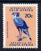 South Africa 1969 Secretary Bird 20c (Redrawn with phosphor bands) unmounted mint, SG 296*