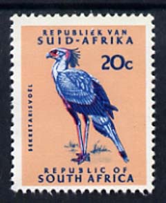 South Africa 1969 Secretary Bird 20c (Redrawn with phosphor bands) unmounted mint, SG 296*