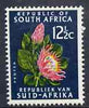 South Africa 1969 Protea 12.5c (Redrawn with phosphor bands) unmounted mint, SG 294