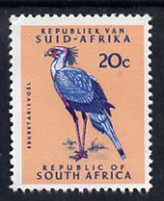 South Africa 1964 Secretary Bird 20c (Redrawn & wmk'd) unmounted mint, SG 249*
