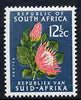 South Africa 1964 Protea 12.5c blue-green (Redrawn & wmk'd) unmounted mint, SG 247a*