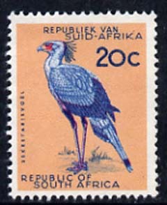 South Africa 1961 Secretary Bird 20c (no wmk) unmounted mint, SG 218
