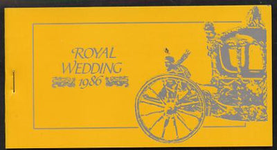 Tuvalu - Funafuti 1986 Royal Wedding (Andrew & Fergie) $6.40 booklet, State Coach in silver, panes imperf