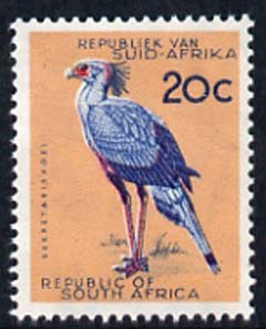 South Africa 1961 Secretary Bird 20c (wmk'd) unmounted mint, SG 208