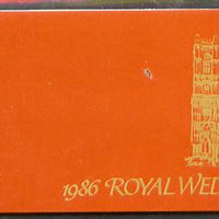 Booklet - St Vincent - Bequia 1986 Royal Wedding $7.20 booklet, Westminster Abbey in gold, panes perforated