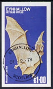Eynhallow 1978 Mouse Eared Bat imperf souvenir sheet (£1 value) cto used