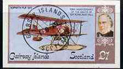 Gairsay 1979 Rowland Hill (Sopwith Pup) imperf souvenir sheet (£1 value) cto used