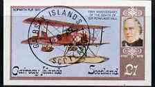 Gairsay 1979 Rowland Hill (Sopwith Pup) imperf souvenir sheet (£1 value) cto used