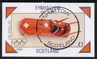 Eynhallow 1984 Los Angeles Olympic Games (Bob Sled) imperf souvenir sheet (£1 value) cto used