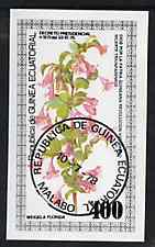 Equatorial Guinea 1979 Flowers (Weigela) 400ek imperf souvenir sheet,cto used