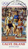 Calve Island 1984 Los Angeles Olympic Games (Running) imperf souvenir sheet (£1 value) cto used
