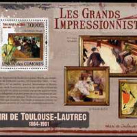 Comoro Islands 2009 Impressionists - Toulouse Lautrec perf s/sheet unmounted mint