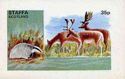 Staffa 1973 Wildlife (Badger & Deer) imperf souvenir sheet 35p value unmounted mint