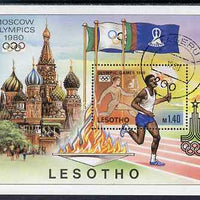 Lesotho 1980 Moscow Olympic Games perf m/sheet fine cds used SG MS 397