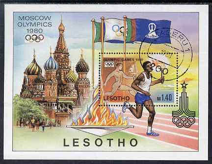 Lesotho 1980 Moscow Olympic Games perf m/sheet fine cds used SG MS 397