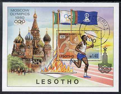 Lesotho 1980 Moscow Olympic Games perf m/sheet fine cds used SG MS 397
