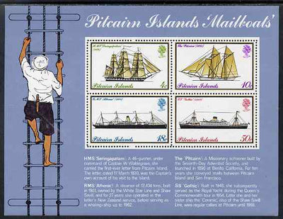 Pitcairn Islands 1975 Mailboats perf m/sheet unmounted mint SG MS 161