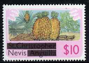 Nevis 1980 Pineaples & Peanuts $10 from opt'd def set unmounted mint, SG 49*