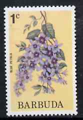 Barbuda 1974 Flowers (Blue Petrea) 1c from pictorial def set, SG 182 unmounted mint*