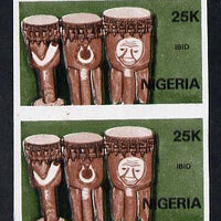 Nigeria 1989 Musical Instruments (Ibid) 25k in unmounted mint,IMPERF pair (unlisted by SG and very scarce thus)