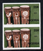 Nigeria 1989 Musical Instruments (Ibid) 25k in unmounted mint,IMPERF pair (unlisted by SG and very scarce thus)