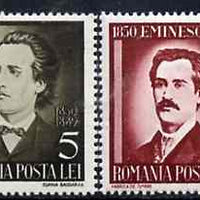 Rumania 1939 Death Anniversary of Michael Eminescu set of 2 unmounted mint, SG 1409-10, Mi 596-97