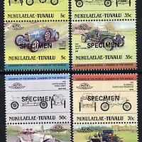 Tuvalu - Nukulaelae 1985 Cars #1 (Leaders of the World) set of 8 opt'd SPECIMEN unmounted mint