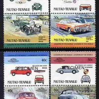 Tuvalu - Niutao 1984 Cars #1 (Leaders of the World) set of 8 opt'd SPECIMEN unmounted mint