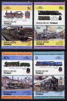 Tuvalu - Nukulaelae 1984 Locomotives #1 (Leaders of the World) set of 8,opt'd SPECIMEN unmounted mint