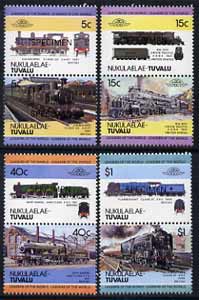 Tuvalu - Nukulaelae 1984 Locomotives #1 (Leaders of the World) set of 8,opt'd SPECIMEN unmounted mint