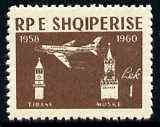 Albania 1960 Tirana-Moscow Jet Air Service 1L brown unmounted mint, Mi 612