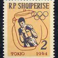 Albania 1963 Olympic Games 2L boxing unmounted mint, Mi 747