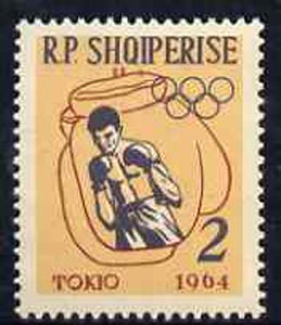 Albania 1963 Olympic Games 2L boxing unmounted mint, Mi 747