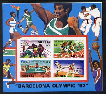 Nigeria 1992 Barcelona Olympic Games (1st issue) m/s imperf unmounted mint, SG MS 623var