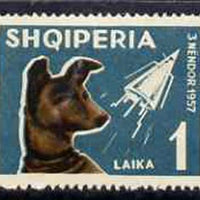 Albania 1962 Dog Laika & Sputnik II 1L unmounted mint, Mi 664