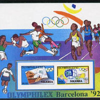 Nigeria 1992 'Olymphilex 92' Olympic Stamp Exhibition imperforate m/sheet unmounted mint, SG MS 632var