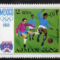 Ajman 1968 Football 2R from Mexico Olympics perf set unmounted mint, Mi 251