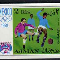 Ajman 1968 Football 2R from Mexico Olympics imperf set unmounted mint, Mi 251B